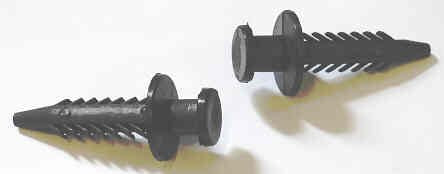 HOOK, PAD, BLACK, PLASTIC, CHRISTMAS TREE, PUSH IN, 1 3/4 O.A.