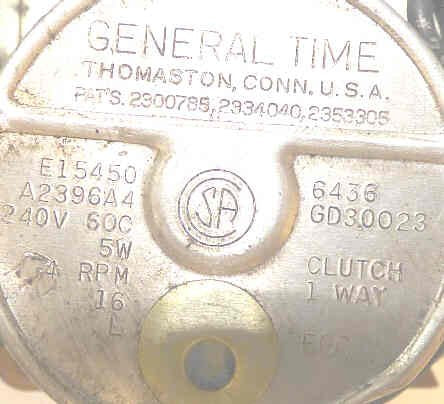 TIMER, 14 SECONDS, 240 VAC, 1 RPM, 5 W GENERAL TIME # E15450