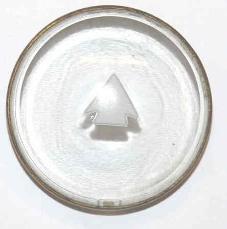 ROUNDEL, GLASS IN BRASS DRESS RING, 2 DIAMETER, WHITE ARROW OTIS # 499Z1