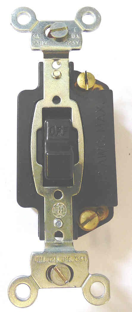 SWITCH, LIGHT, TOGGLE, SINGLE POLE, MOMENTARY, 10 AMP@ 125 HUBBELL # 9901
