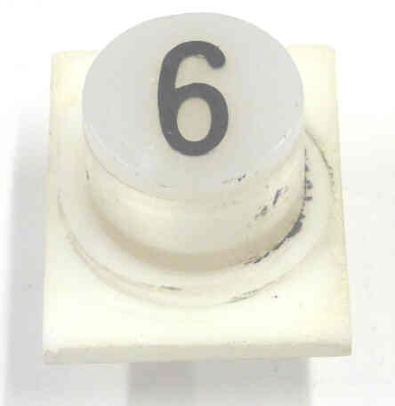 BUTTON, WHITE, ENGRAVED # 6 IN BLACK SERGE # A-2
