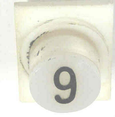 BUTTON, WHITE, ENGRAVED # 9 IN BLACK SERGE # A-2