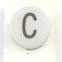 BUTTON, WHITE, ENGRAVED 'C' IN BLACK SERGE # A-2