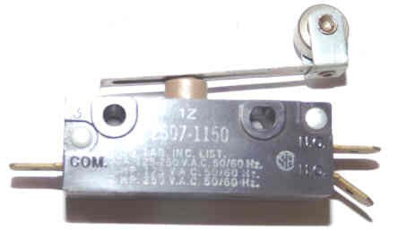 SWITCH, MICRO, SPDT, 20 AMP, BUTTON/ROLLER ACTUATED McGILL # 2607-1150