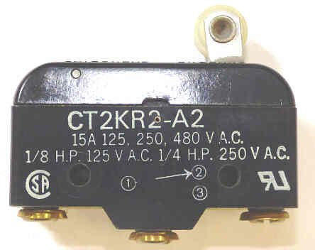 SWITCH, MICRO, 15 AMP, ROLLER ACTUATED BURGESS # CT2KR2-A2