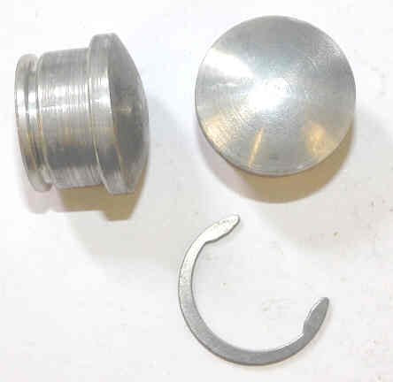 BUTTON, ALUM MUSHROOM HEAD,  l DIAMETER X 1/4, STEM 3/4 X 5/8,