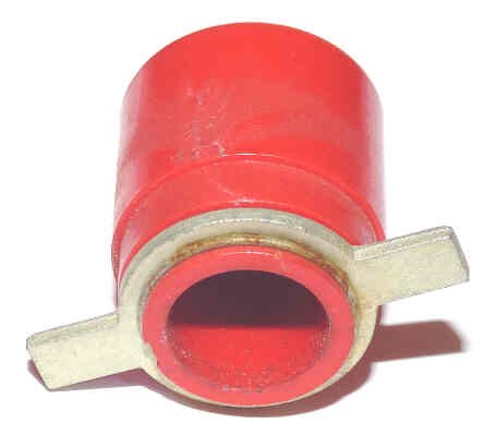 BUTTON, RED, ENGRAVED ALARM IN WHITE
