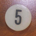 INSERT, BUTTON, 7/8 DIA., WHITE, MARKED #5 IN BLACK ARMOR # 11133-01