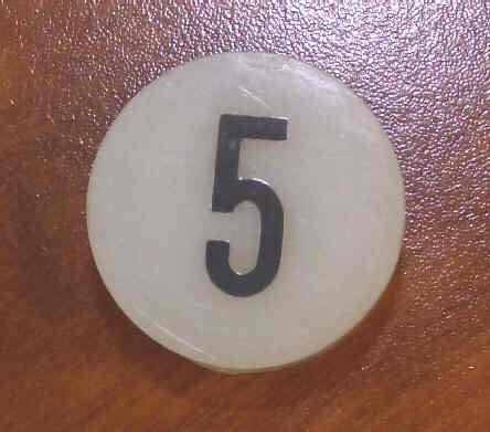 INSERT, BUTTON, 7/8 DIA., WHITE, MARKED #5 IN BLACK ARMOR # 11133-01