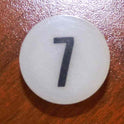INSERT, BUTTON, 7/8 DIA., WHITE, MARKED # 7 IN BLACK ARMOR # 11133-01