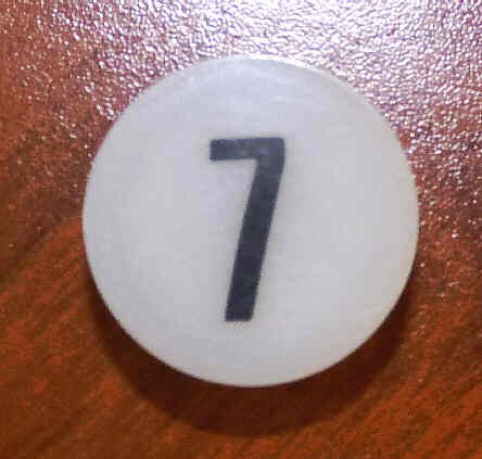 INSERT, BUTTON, 7/8 DIA., WHITE, MARKED # 7 IN BLACK ARMOR # 11133-01