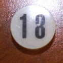 INSERT, BUTTON, 7/8 DIA., WHITE, MARKED # 18 IN BLACK ARMOR # 11133-01