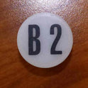 INSERT, BUTTON, 7/8 DIA., WHITE, MARKED B2 IN BLACK ARMOR # 11133-01