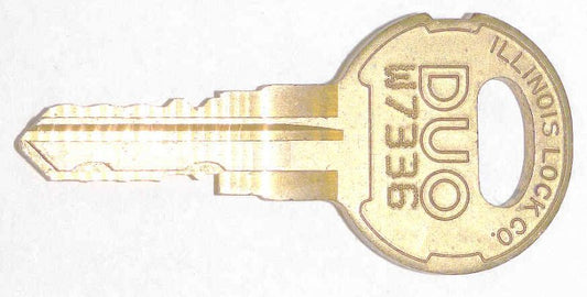 KEY, ILLINOIS LOCK, DUO, # W7336 USED WITH ARMOR # 11884-01 KEYED SWITCH