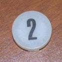 INSERT, BUTTON, 7/8 DIA., WHITE, MARKED 2 IN BLACK ARMOR # 11133-01