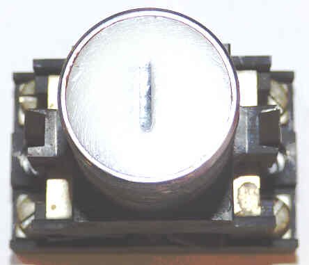 BUTTON, ASSEMBLY, WHITE WITH BLACK # 1 HORIZONTAL  ARMOR # B761003