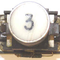 BUTTON, ASSEMBLY, WHITE WITH BLACK # 3 HORIZONTAL  ARMOR # B761003