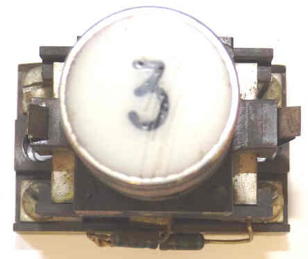 BUTTON, ASSEMBLY, WHITE WITH BLACK # 3 HORIZONTAL  ARMOR # B761003
