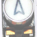 BUTTON, ASSEMBLY, WHITE WITH BLACK VERTICAL ARROW ARMOR # B761003