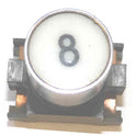 BUTTON, TOP, WHITE WITH BLACK HORIZONATAL # 8 ARMOR # B761007