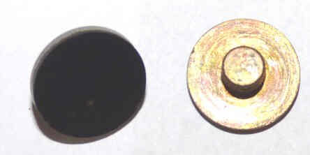 BUTTON, TOUCH, EARLIEST TYPE, BRASS WITH BLACK PLASTIC SURFACE OTIS # 251AN4
