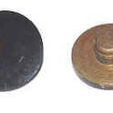 BUTTON, TOUCH, EARLIEST TYPE, BRASS WITH BLACK PLASTIC SURFACE OTIS # 251AN4
