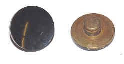 BUTTON, TOUCH, EARLIEST TYPE, BRASS WITH BLACK PLASTIC SURFACE OTIS # 251AN4