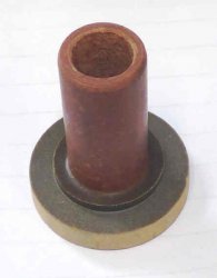 INSULATOR, 1 1'2 X 1/4 BASE, 3/4 X 1/8 COUNTER BORE,, 3/8 HOLE