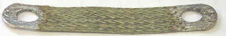 SHUNT, FLAT BRAID, COPPER, 3 1/4 CENTER TO CENTER, (2) 1/2 HOLES