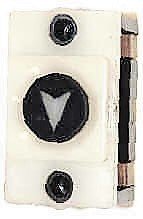 BUTTON, MODULE, BLACK BUTTON MARKED ARROW, VERTICAL WHITE BEZEL, TYPE SRW