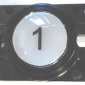 BUTTON, MONITOR, COMPLETE, CLEAR CAP, AY SERIES, MARKED # 1 IN BLACK