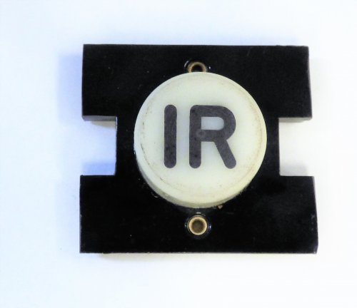 PRESSEL, BUTTON, MONITOR, WITH CONTACTS, WHITE, MARKED # 1R  IN BLACK