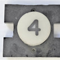 PRESSEL, BUTTON, MONITOR, WITH CONTACTS, WHITE, MARKED # 4  IN BLACK