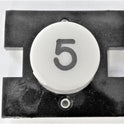 PRESSEL, BUTTON, MONITOR, WITH CONTACTS, WHITE, MARKED # 5  IN BLACK