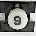 PRESSEL, BUTTON, MONITOR, WITH CONTACTS, WHITE, MARKED # 9  IN BLACK
