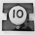 PRESSEL, BUTTON, MONITOR, WITH CONTACTS, WHITE, MARKED # 10 IN BLACK