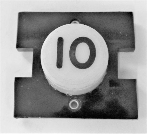 PRESSEL, BUTTON, MONITOR, WITH CONTACTS, WHITE, MARKED # 10 IN BLACK
