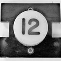 PRESSEL, BUTTON, MONITOR, WITH CONTACTS, WHITE, MARKED # 12 IN BLACK