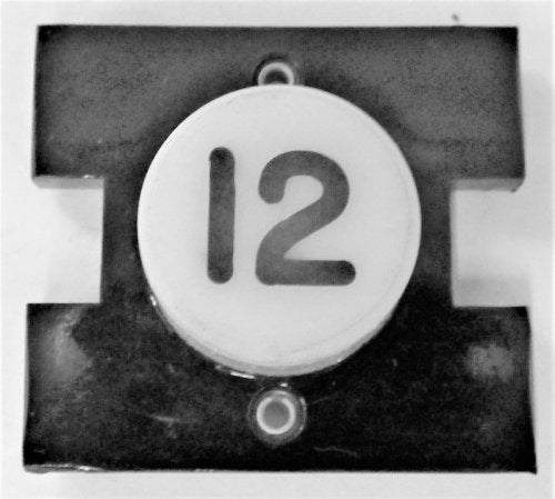 PRESSEL, BUTTON, MONITOR, WITH CONTACTS, WHITE, MARKED # 12 IN BLACK