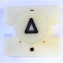 PRESSEL, BUTTON, MONITOR, WITH CONTACTS, WHITE, MARKED ARROW  IN BLACK