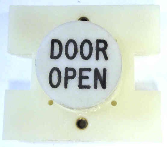 PRESSEL, BUTTON, MONITOR, WITH CONTACTS, WHITE, MARKED 'DO'  IN BLACK