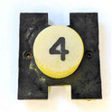 PRESSEL, BUTTON, MONITOR, WITH CONTACTS, WHITE, VERTICAL MARK #4  IN BLACK