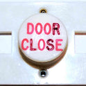 PRESSEL, BUTTON, MONITOR, WITH CONTACTS, WHITE, MARKED 'DC'  IN RED
