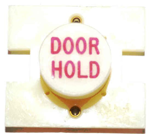 PRESSEL, BUTTON, MONITOR, WITH CONTACTS, WHITE, MARKED 'DH'  IN RED