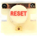 PRESSEL, BUTTON, MONITOR, WITH CONTACTS, WHITE, MARKED 'RESET'  IN RED