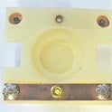 PRESSEL, BUTTON, MONITOR, WITH CONTACTS, WHITE, MARKED 'RESET'  IN RED