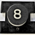 PRESSEL, BUTTON, MONITOR, WITH CONTACTS, BLACK, MARKED # 8  IN WHITE
