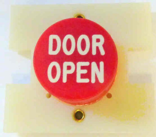 PRESSEL, BUTTON, MONITOR, EXTENDED BUTTON , RED, MARKED 'DO'  IN WHITE