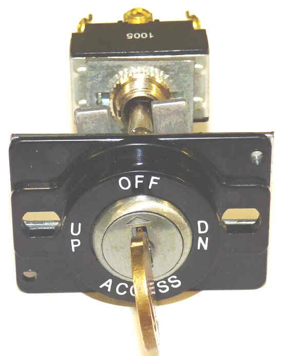 SWITCH, KEYED, MONITOR, ACCESS, UP-OFF-DOWN, AS SHOWN