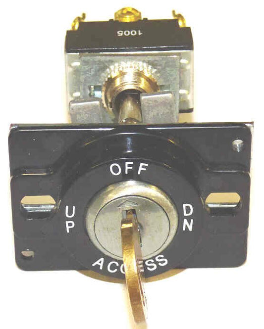 SWITCH, KEYED, MONITOR, ACCESS, UP-OFF-DOWN, AS SHOWN